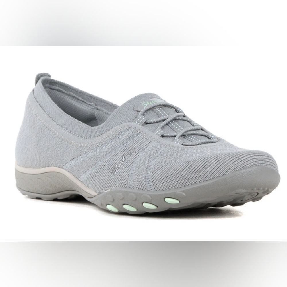 Skechers Women's 6.5 Gray Simple Pleasure Breathe Easy Slip-On Shoes 100247 NWOB
